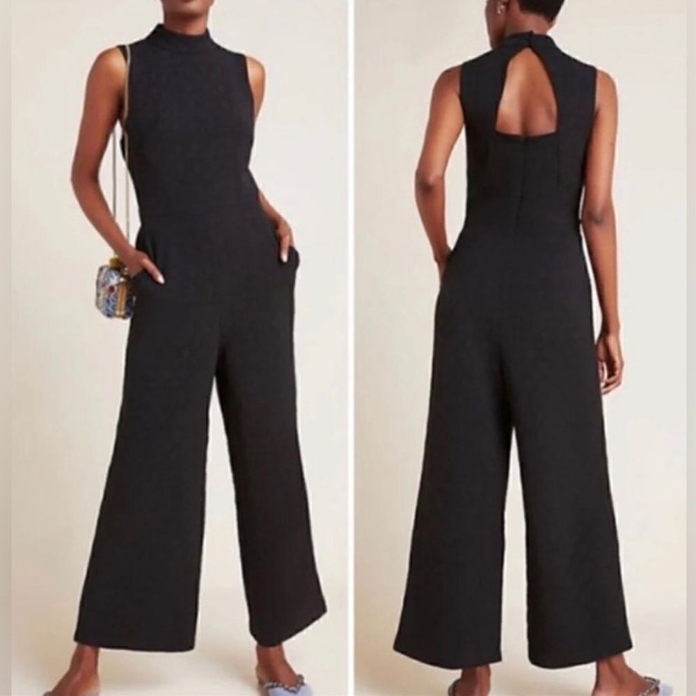 NWT Eva Franco × Anthropologie Charlie
Mock Neck Jumpsuit Black Medium